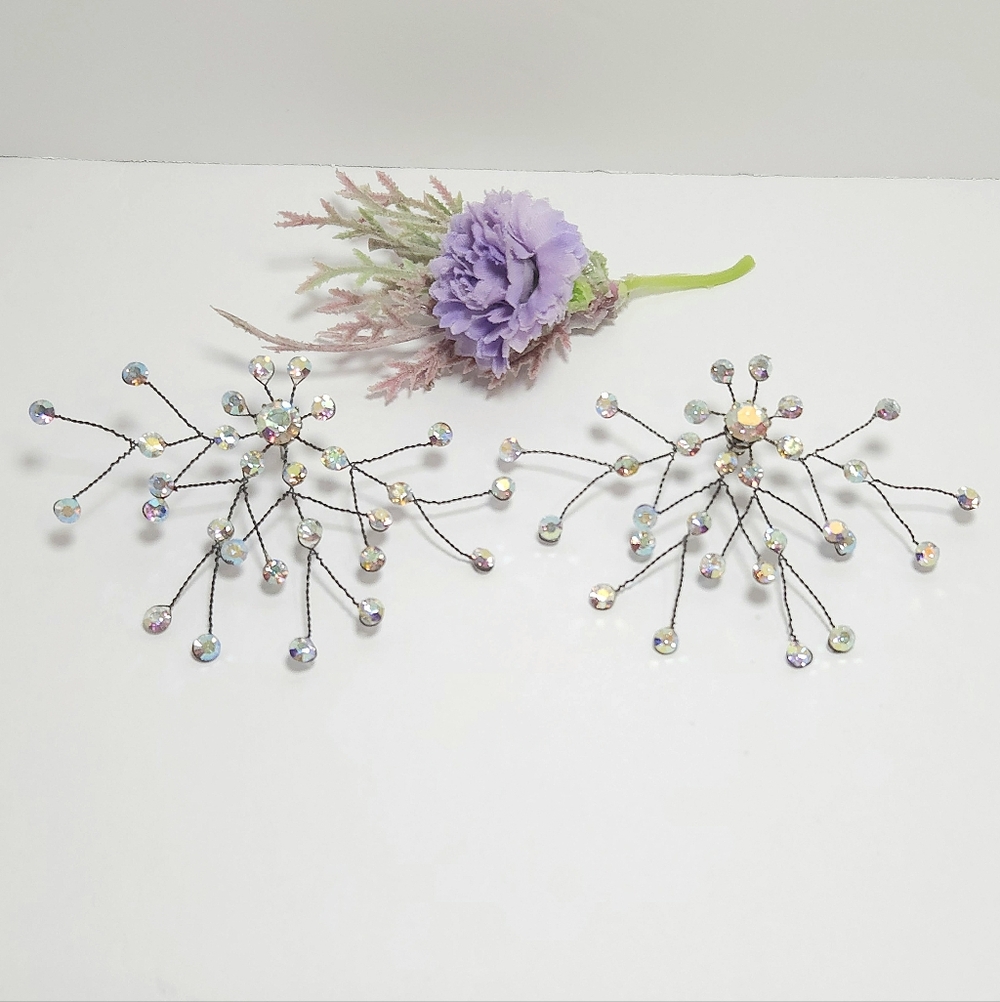 Vintage Star Austrian Crystal Atomic Starburst Earrings Statement Earrings